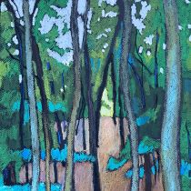 Beech trees, oil pastel, 50 x 30 cm, 2022